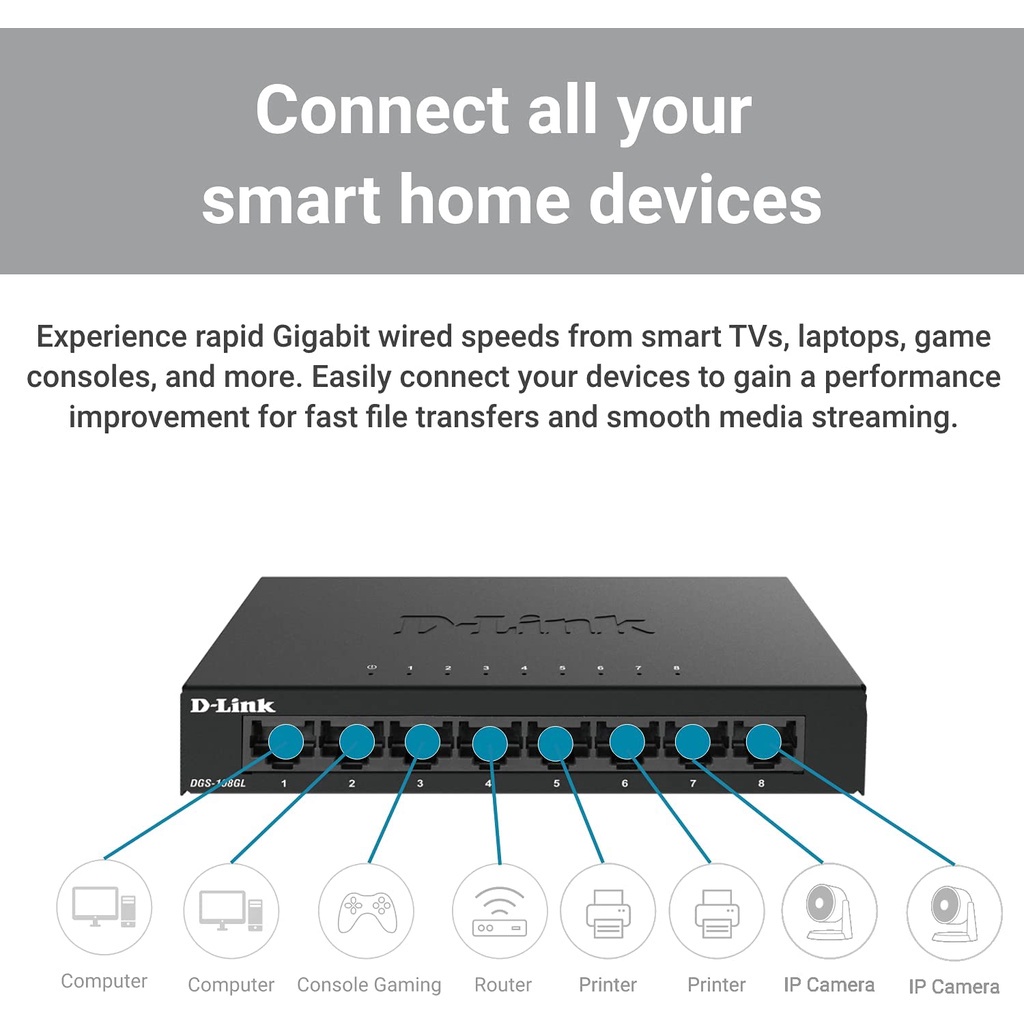 Bộ chia mạng 8 Port Gigabit D-Link DGS-108GL