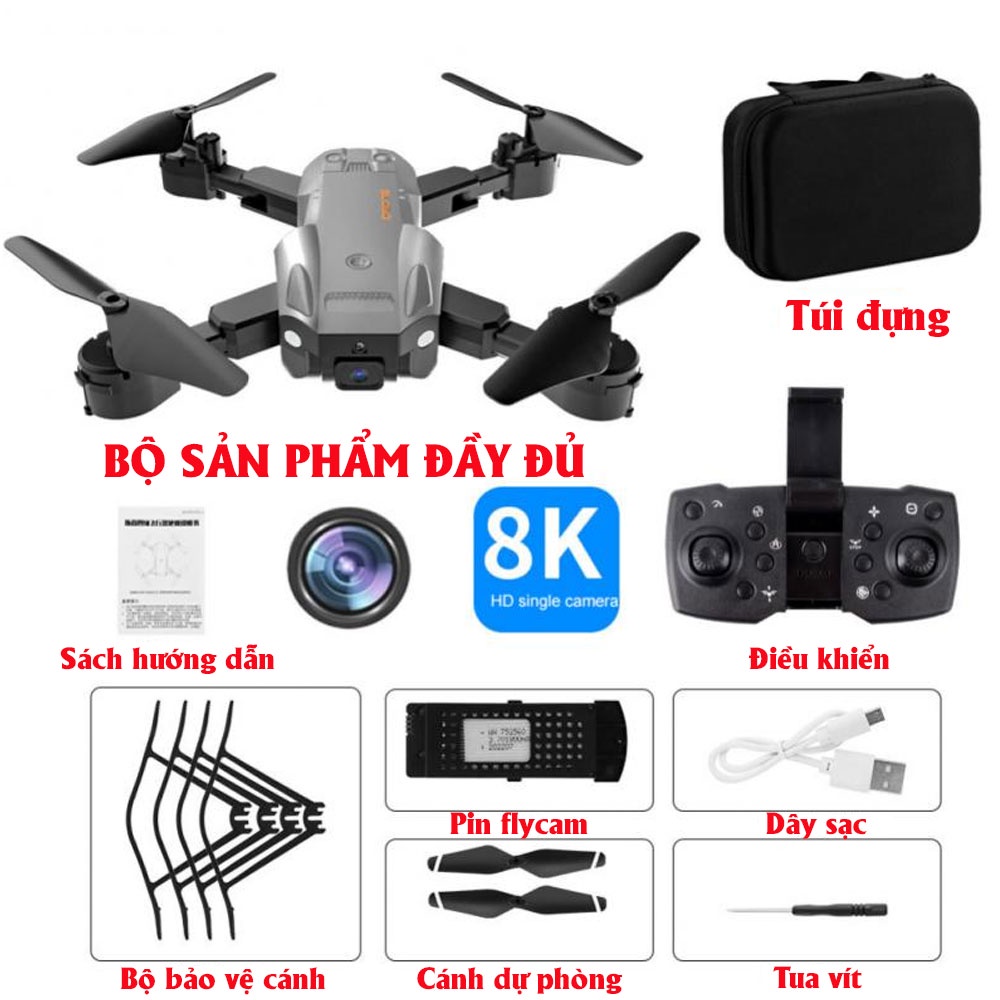 Máy Bay Điều Khiển Từ Xa Có Camera 4K Q6  - Drone Flycam Giá Rẻ - Flycam Có Cảm Biến Tránh Vật Cản