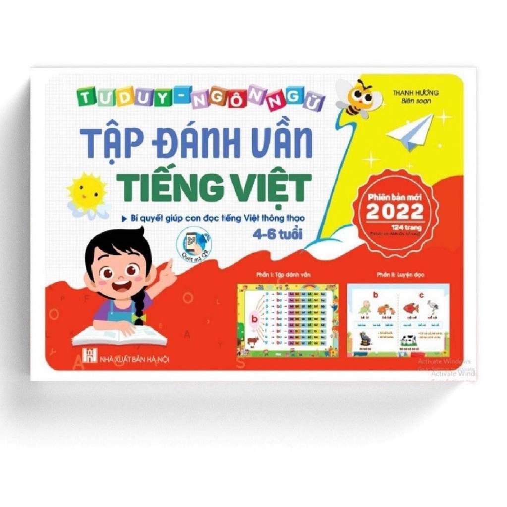 Sách - Tập đánh vần tiếng việt, Toán tư duy cho trẻ 4-6 tuổi (Combo 2 cuốn)