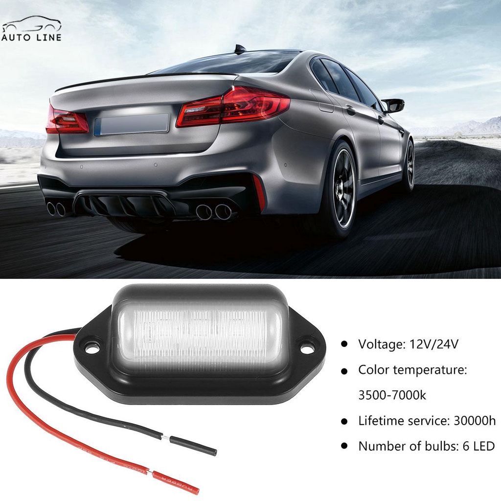 2 Đèn LED 6 Bóng 12V / 24V 6 Bóng Chống Nước Gắn Biển Số Xe Hơi Xe Tải SHOPCYC3357