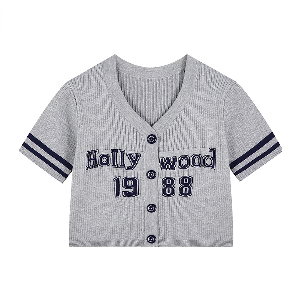 Áo Cardigan Dệt Kim Tay Ngắn Cổ Chữ V Đơn Giản Thời Trang Mùa Hè Phong Cách Hàn Quốc Cho Nữ