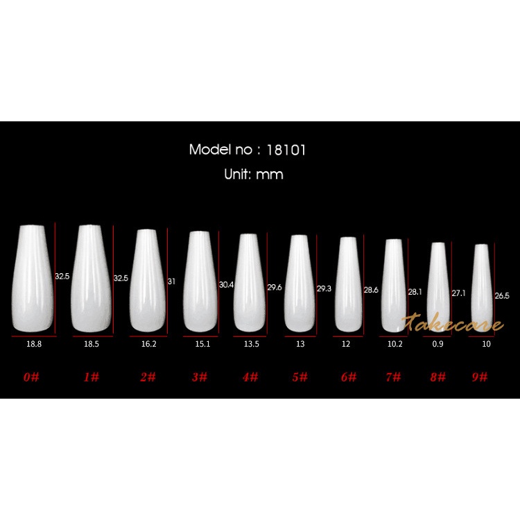 (Hàng Mới Về) Set 24 Móng Tay Giả Đầu Vuông Siêu Dài Thời Trang