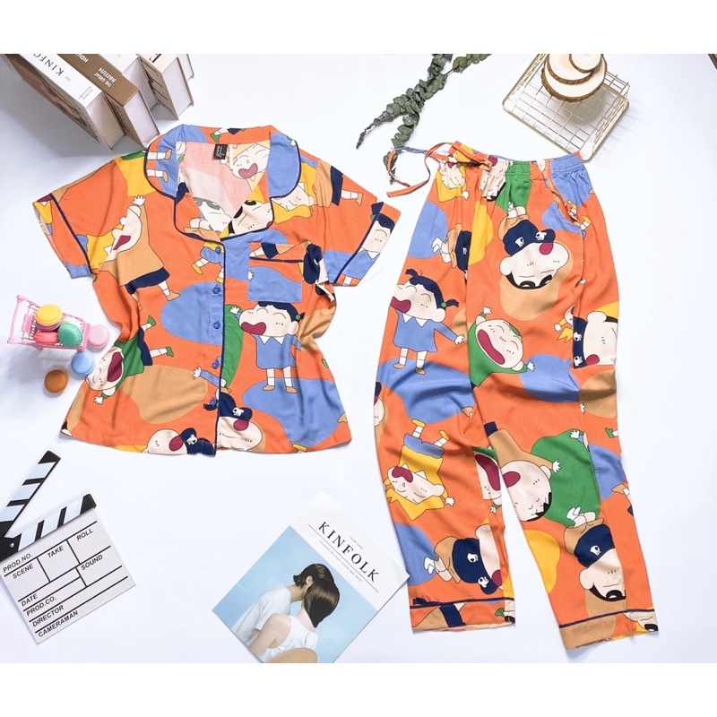 Bộ đồ tole lanh Pijama tay ngắn quần dài F.21 VNXK