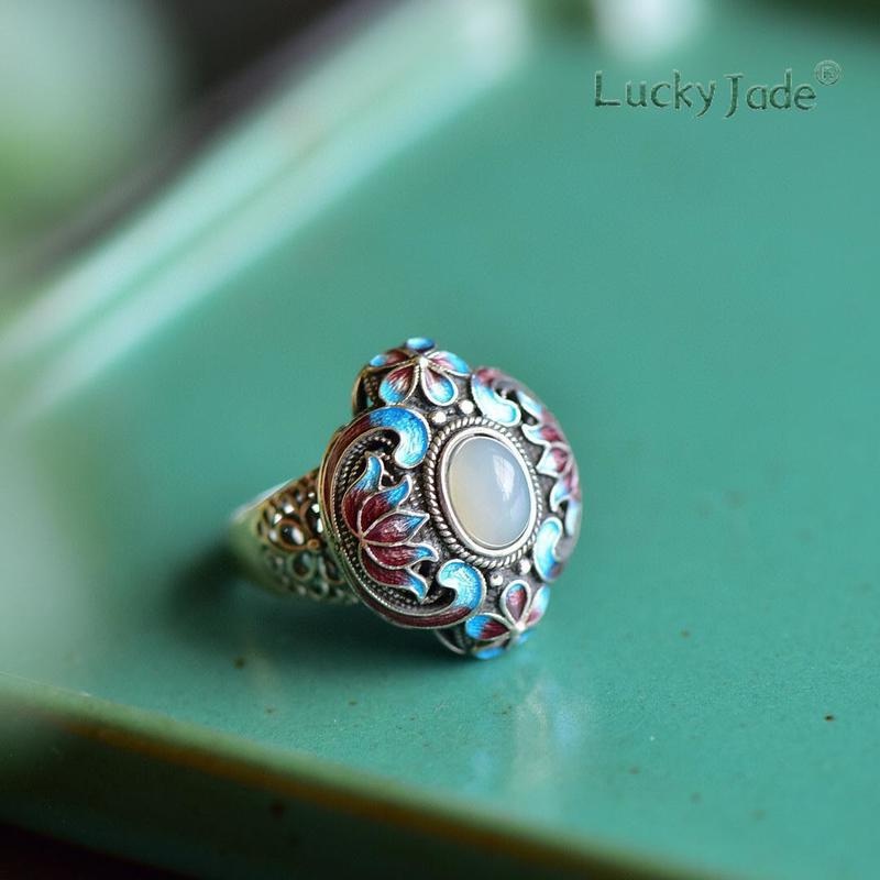 Nhẫn Mạ Bạc 925 Đính Đá Ngọc Bích Phong Cách Retro Thời Trang Cho Nam