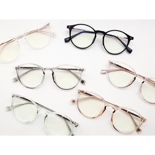 Gọng kính cận Nam Nữ HMK nhựa phối kim loại, mắt kính tròn, thời trang nhiều màu GN8304