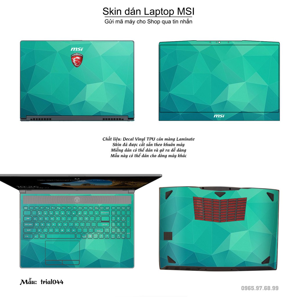 Skin dán Laptop MSI in hình Đa giác _nhiều mẫu 8 (inbox mã máy cho Shop)