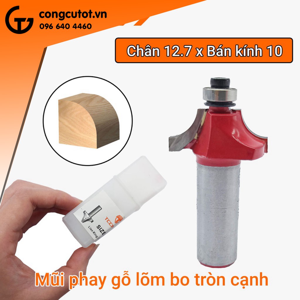 Mũi phay gỗ lõm bo tròn cạnh chân 12.7mm
