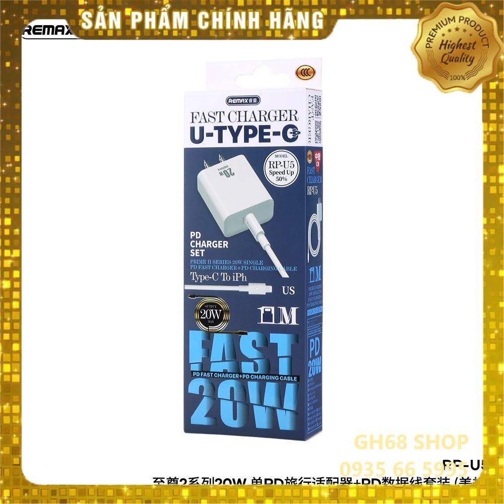 Bộ sạc nhanh iPhone - Remax RP-U5 sạc nhanh chuẩn PD20w