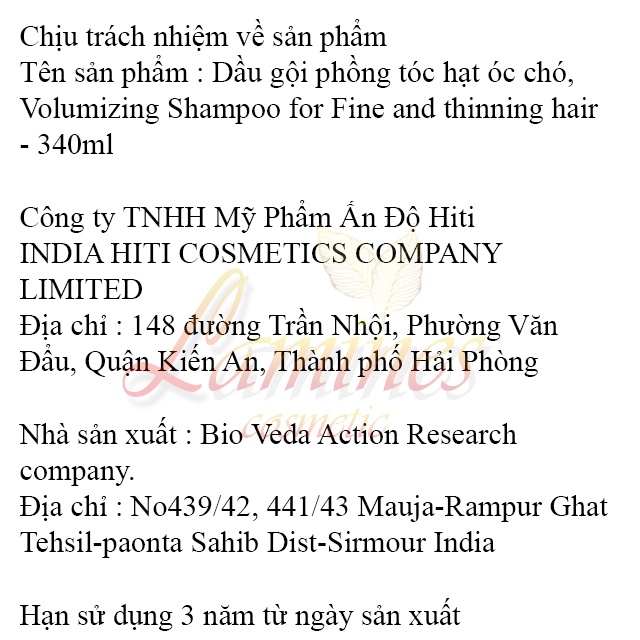 Dầu Gội Sạch Sâu, Phồng Tóc Từ Hạt Óc Chó Biotique | Bio Walnut Bark Volumizing Shampoo for Fine & Thinning Hair 340ml