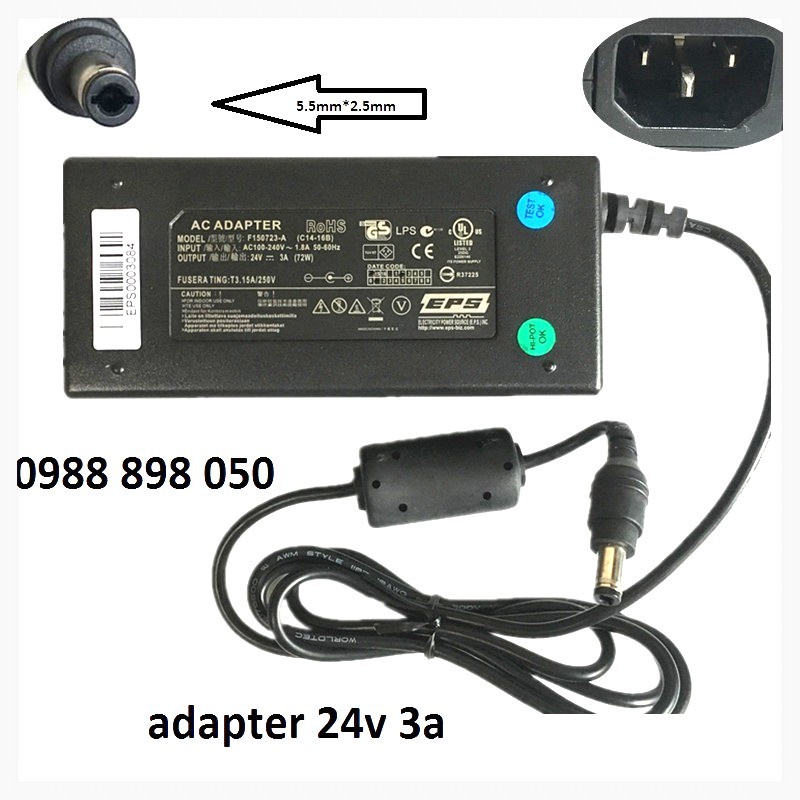 Adaptor Nguồn 24v 3a Cho Đèn Livestream bảo hành 12 tháng