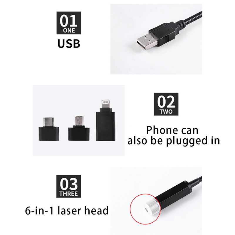 Đèn LED Chiếu Ánh Sao Trang Trí Trần Xe Hơi Lãng Mạn