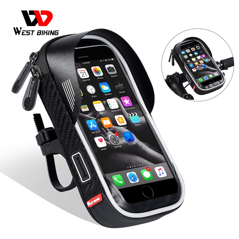 Túi WEST BIKING chống nước gắn ghi đông xe đạp đựng điện thoại 6.5/ 6.0 inch thích hợp cho iPhone Samsung