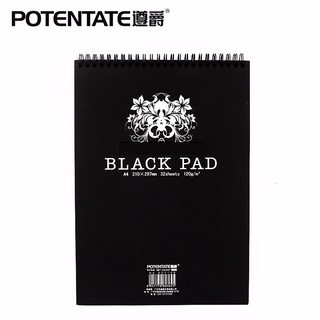 Sổ vẽ giấy đen Potentate Black Pad A4 120gsm