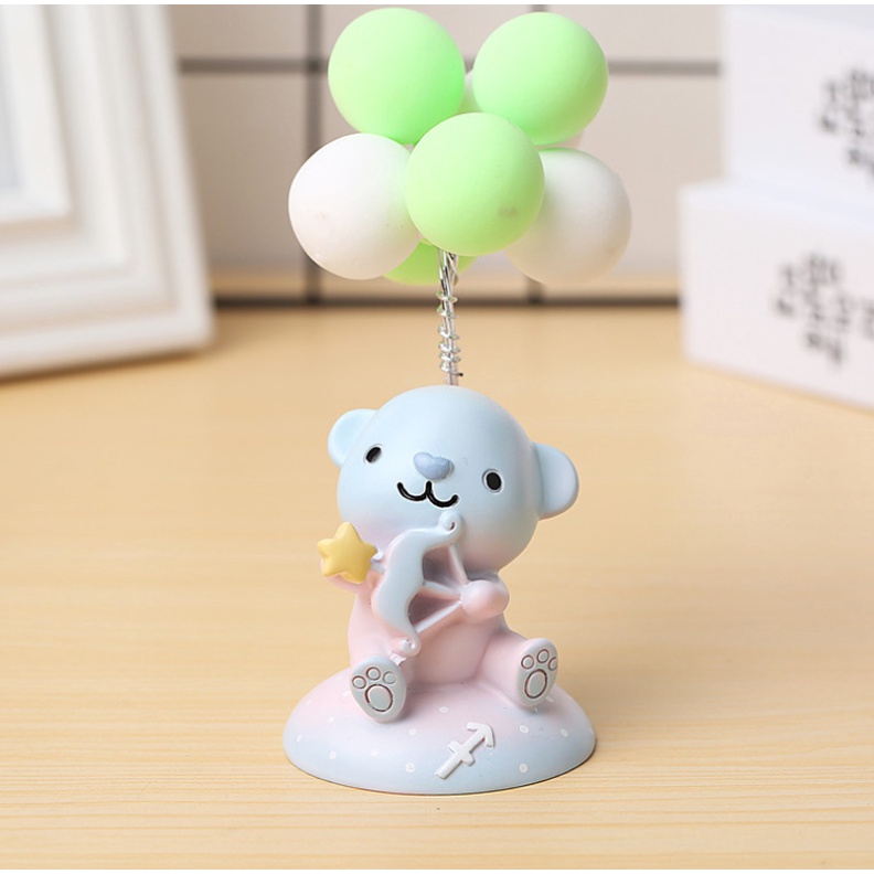 Tượng 12 cung hoàng đạo cầm bong bóng siêu xinh trưng bày decor trang trí không gian hoặc trên xe ô tô, quà tặng