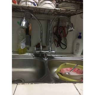 Vòi rửa chén bát đôi, vòi rửa chén bát 2 cần lò xo WaterA