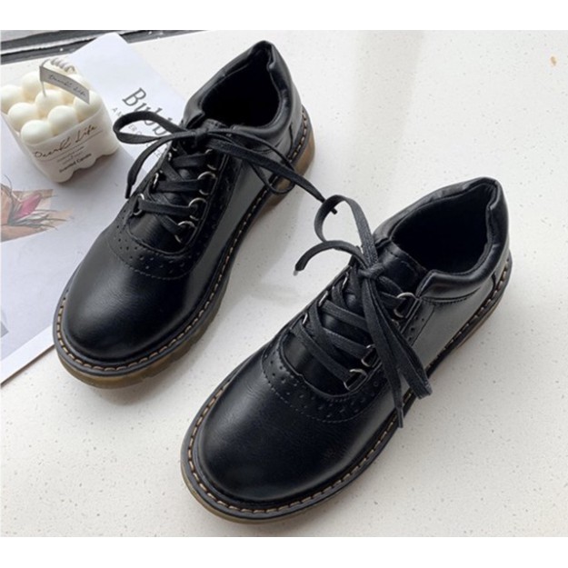 [Có sẵn] Giày Vintage Harajuku thắt dây cô gái Nhật dịu ngọt oxford sinh viên ulzzang kiểu lolita joshi lenvintage retro | BigBuy360 - bigbuy360.vn
