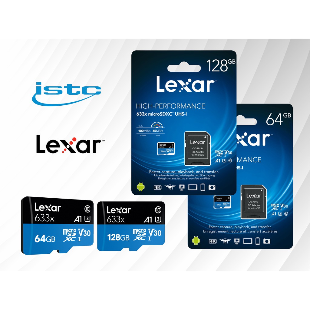 Thẻ nhớ MicroSD Lexar Class 10 U3 633x 95MB - Hàng phân phối chính hãng