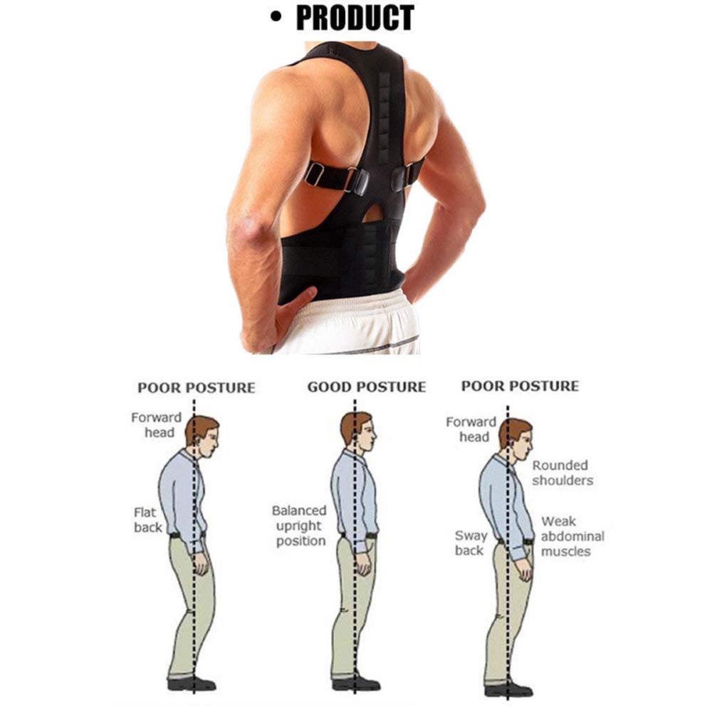 Men Women Posture Corrector Support Magnetic Back Shoulder Brace Belt Adjustable