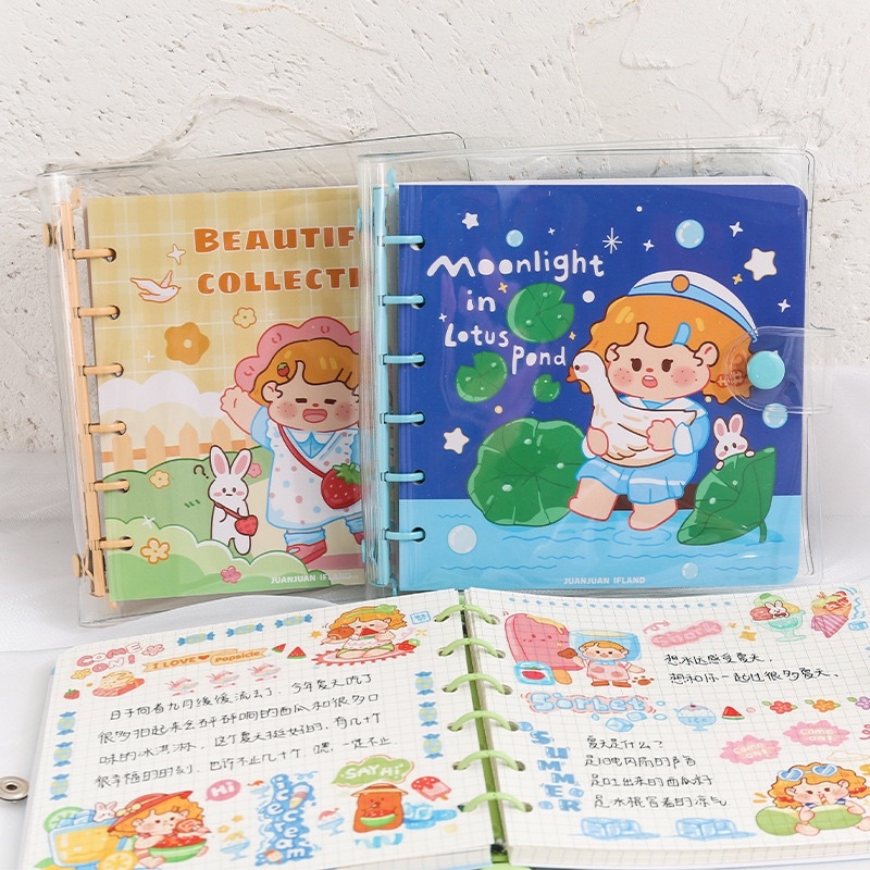 Sổ Còng Vuông Sổ Tay Bullet Journal Ruột Caro Bìa Cô Bé Dễ Thương Nhiều Màu Mẫu Mới 2022