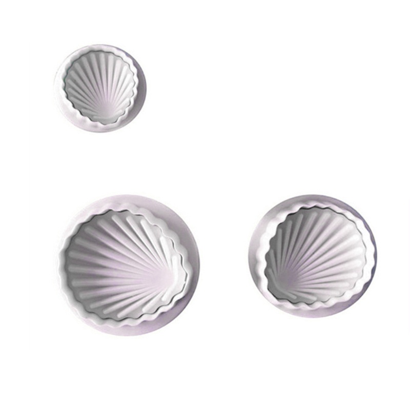 Set 3 Khuôn Silicone Tạo Hình Vỏ Sò 3d Trang Trí Bánh