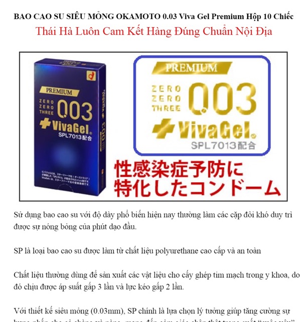 Bao cao su 003 + vivagel