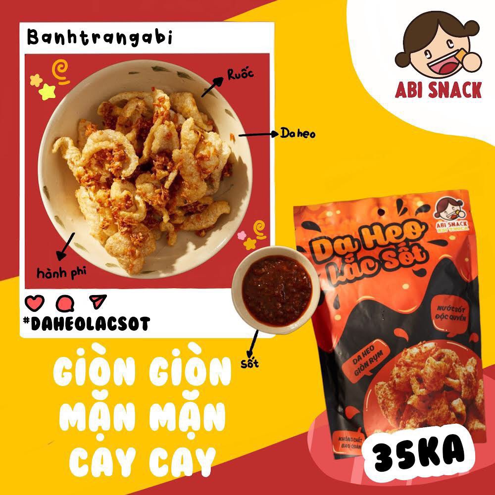 DA HEO LẮC SỐT SA TẾ BƠ ABI SNACK GIÒN TAN ĐẬM ĐÀ