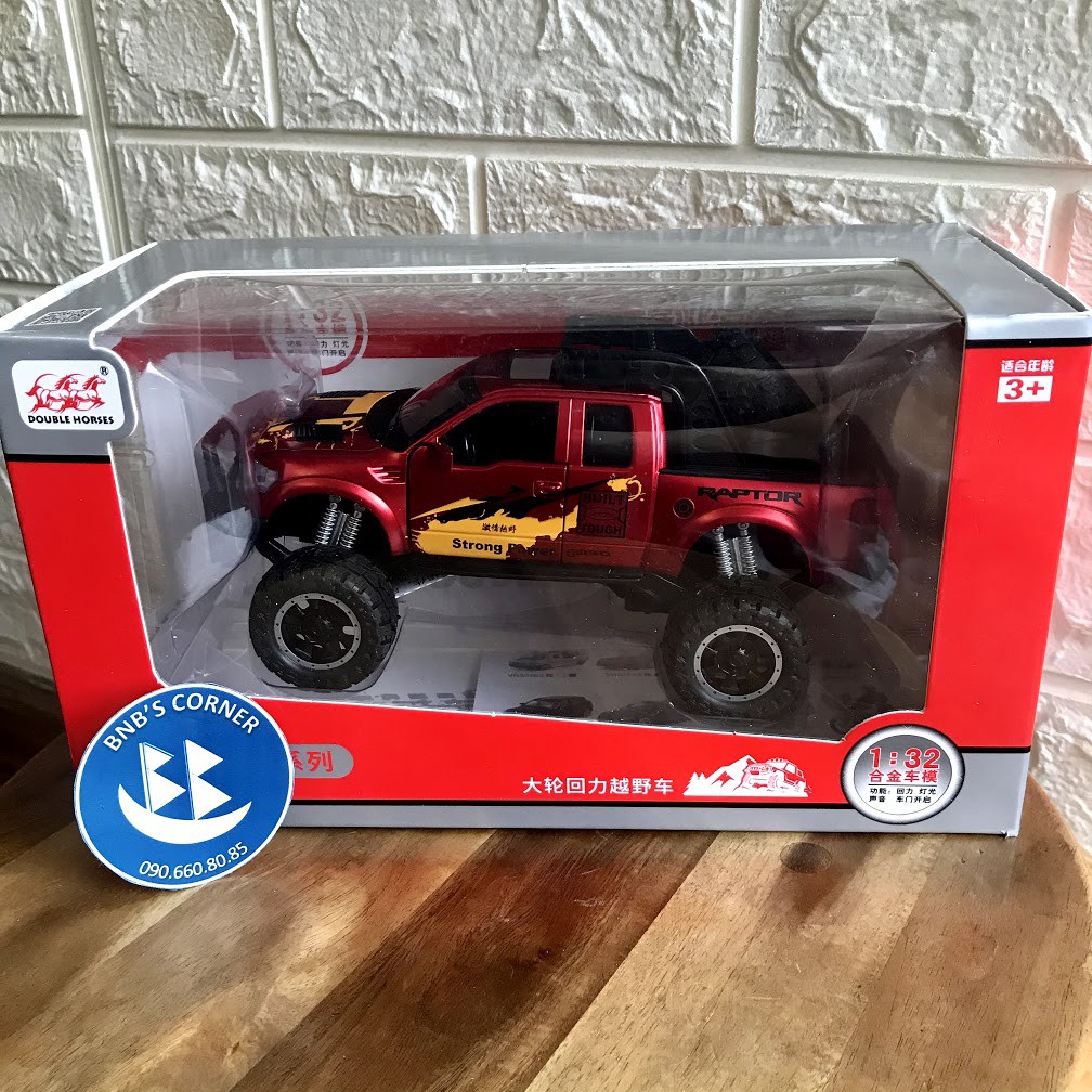 [BNB's Corner] Xe mô hình 1:32 Ford Raptor F150 Offroad tem cá tính bằng kim loại