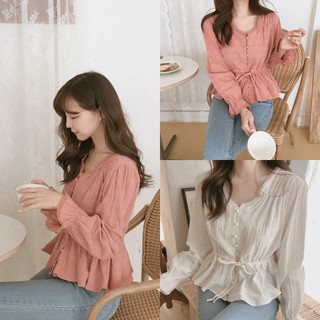 Áo kiểu nữ tiểu thư cotton dành cho người mập bụng từ 45 - 95kg