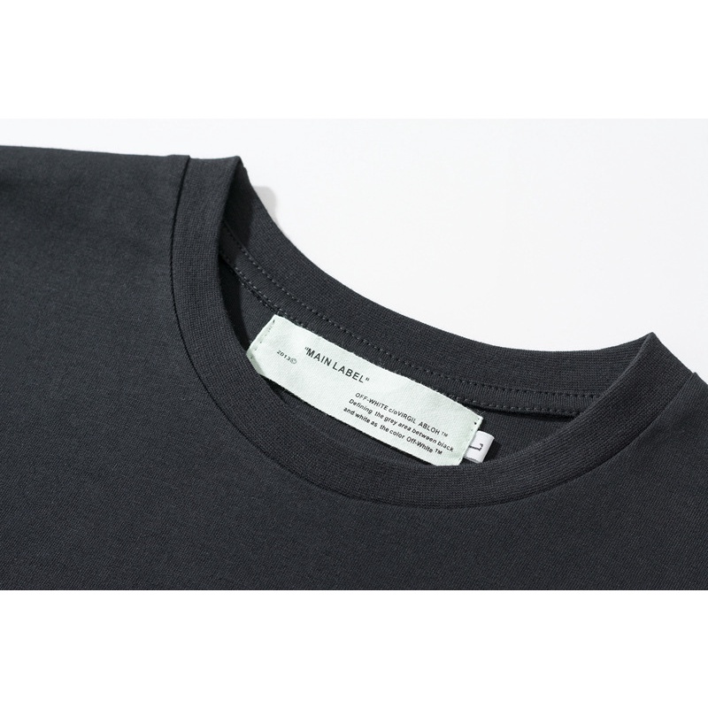 Áo thun Off White, Áo tee OW phối màu Blue Pink, chất liệu Cotton, màu đen BapeVN