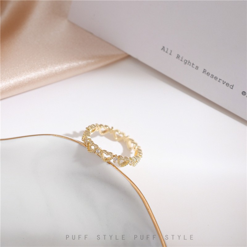 Nhẫn Nữ Chất Liệu Kim Loại Mặt Hình Trái Tim B0004