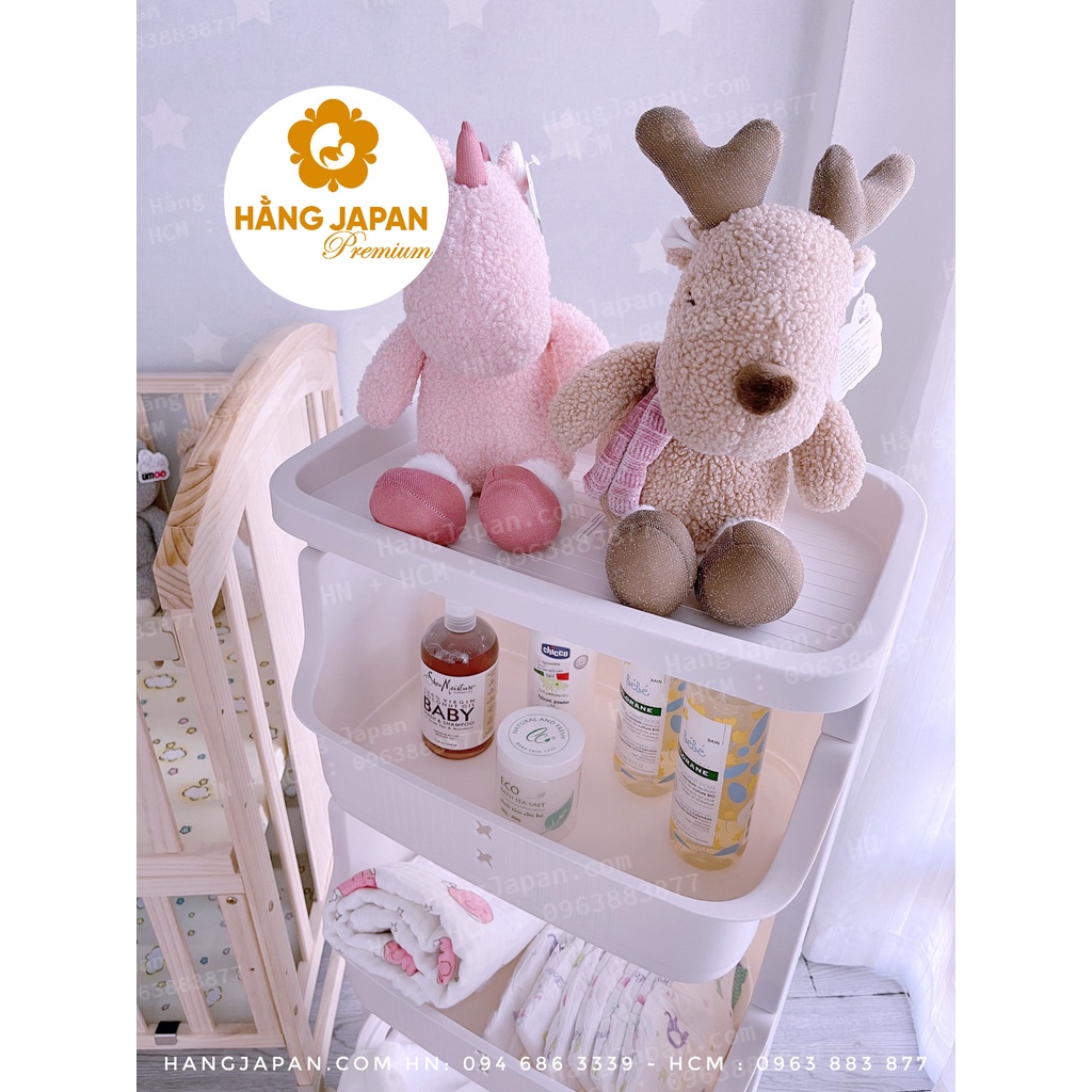 Kệ nhựa đa năng Kapi 2 tầng nhỏ kèm 1 tầng lớn đựng đồ cho bé Kích thước: 104x44x26
