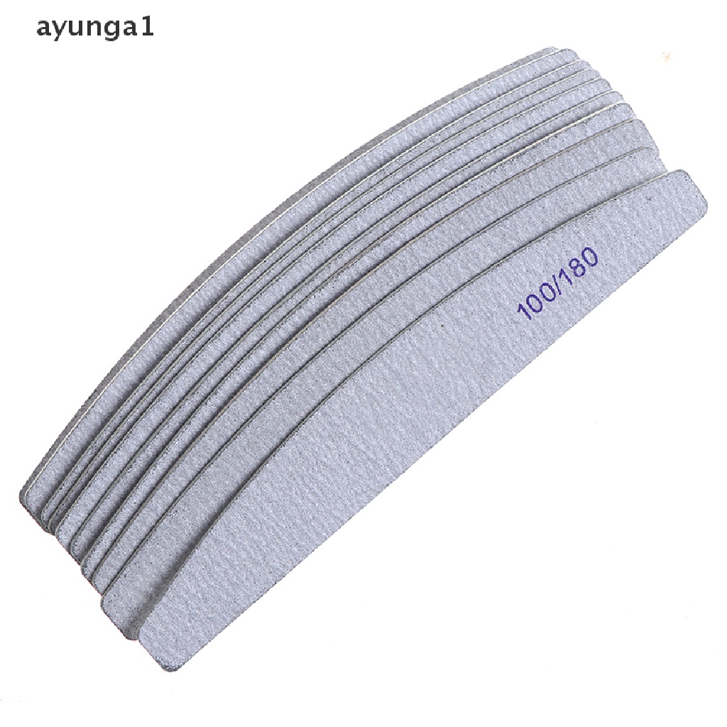 [ayunga1] 10pcs/Lot Wooden Nail Files Professional Nail Buffer 100/180 Wood Nail File [new]