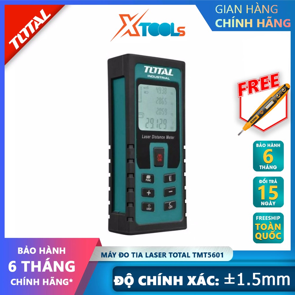 Máy đo khoảng cách tia laser Total TMT5601 bộ đo khoảng cách laser cầm tay phân phối chính hãng tại [XSAFE][XTOOLs]