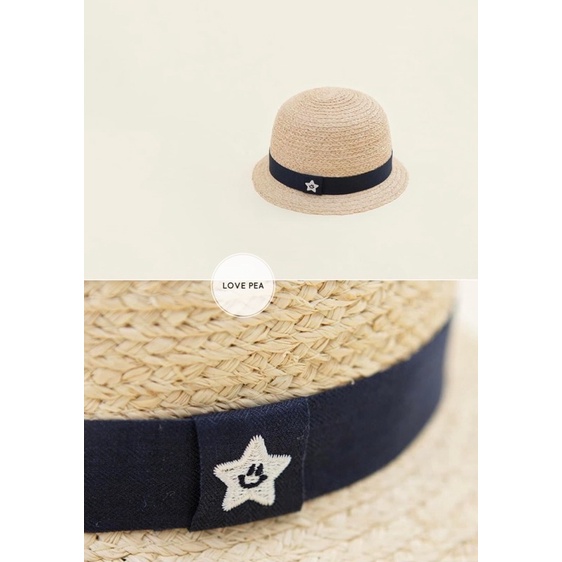 Mũ cói vành tròn Happy Price🇰🇷 cho bé trai và bé gái