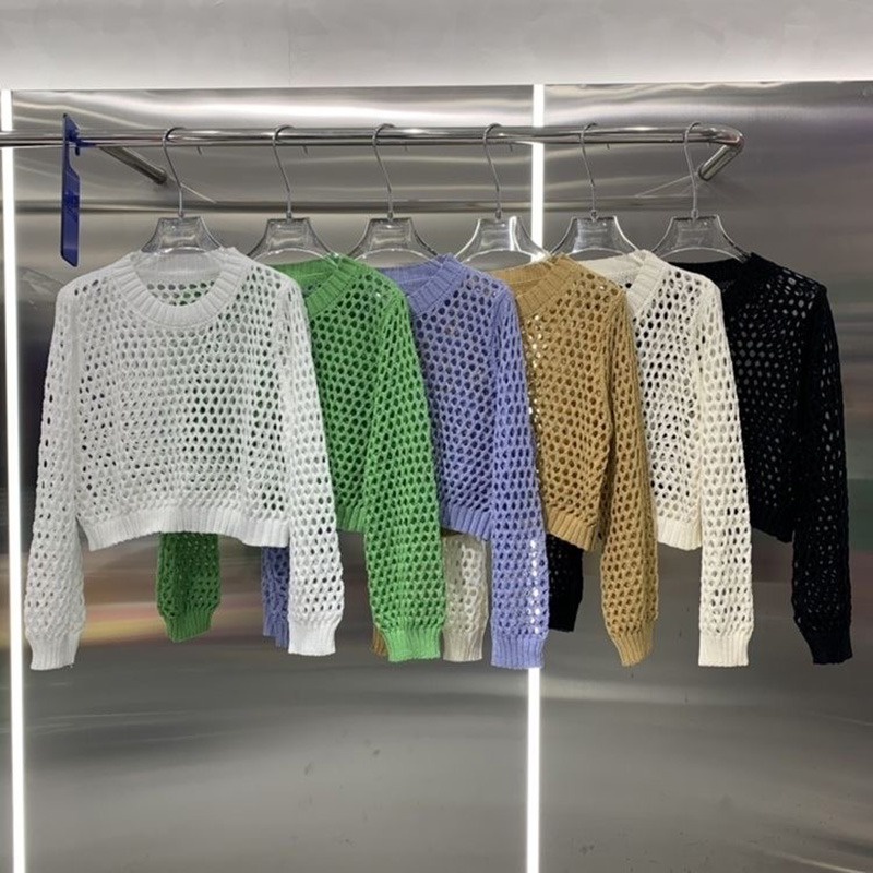 Áo Sơ Mi Tay Dài Cổ Tròn Màu Trơn Phối Lưới Thời Trang Hàn Quốc Cho Nữ