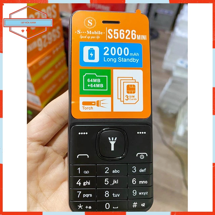 Điện Thoại Phổ Thông Pin Trâu S-Mobile S5626 Mini Chính Hãng Bàn Phím Số Cho Người Già