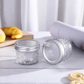 HỦ THỦY TINH KIM CƯƠNG 100ML NẮP NHÔM BẠC/ HỦ LÀM BÁNH PLAN/ CARAMEN
