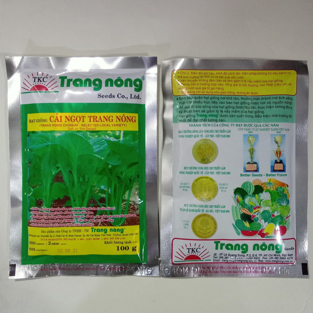 100g Hạt Giống Rau Cải Ngọt Hiệu Trang Nông