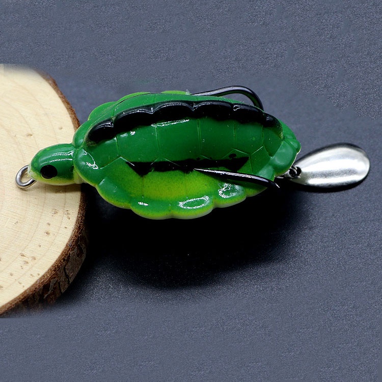 Mồi câu cá thân mềm hình rùa 6cm/13g có 5 màu đa dạng kèm móc carbon sắt chống thấm nước