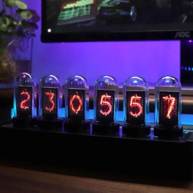 Đồng hồ để bàn Led kỹ thuật số, Đồng hồ Eleksmaker IPS Colorful LED Tube APP
