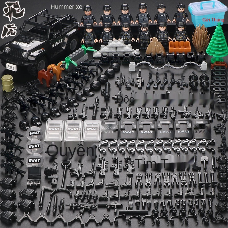 ❁◙☬Tương thích với các khối Lego, nhân vật nhỏ trong quân đội, nhân vật phản diện của cảnh sát, đồ chơi xếp hình Lego, x