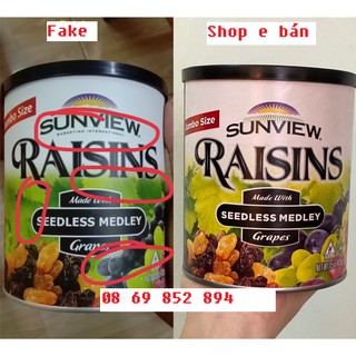Nho Khô Sunview Raisins 425g