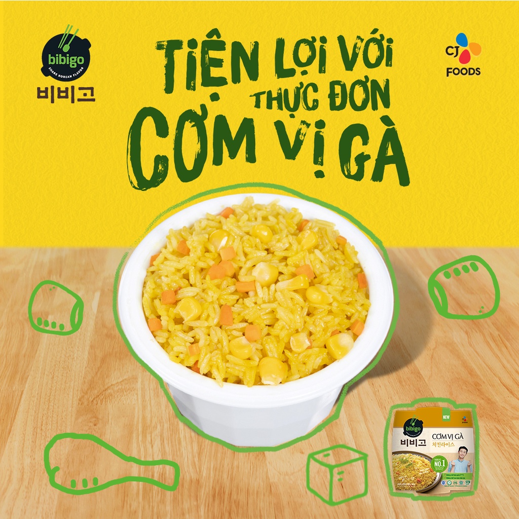 Cơm ăn liền Bibigo Hàn Quốc hộp 160gr (5 vị)