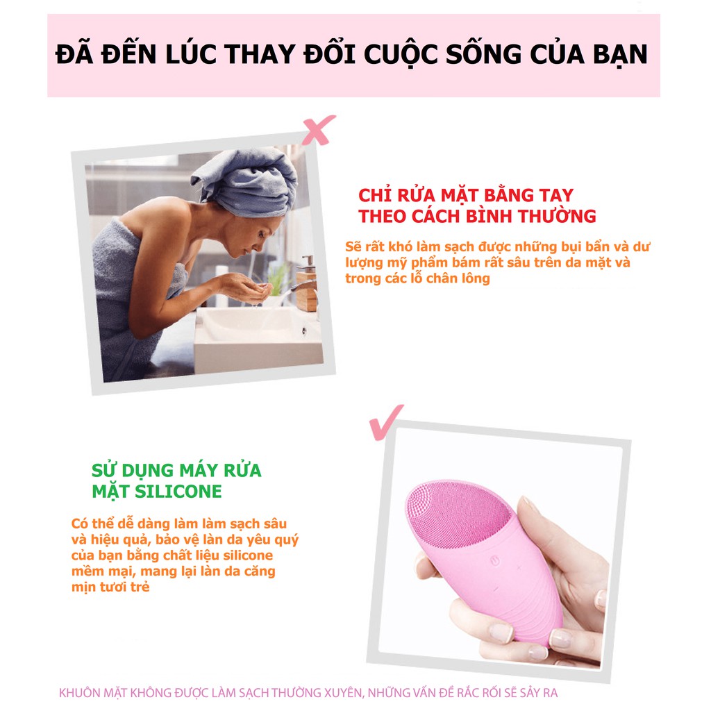 Máy rửa mặt chính hãng AIKEDILI SONIC SUMMER LOOK + QUÀ TẶNG (Máy massa mắt EYE METTER)