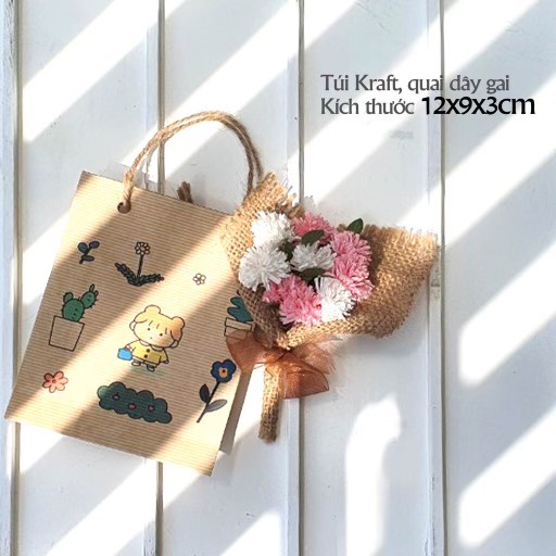 Set 10 Túi giấy mini kraft dễ thương size 9x12cm