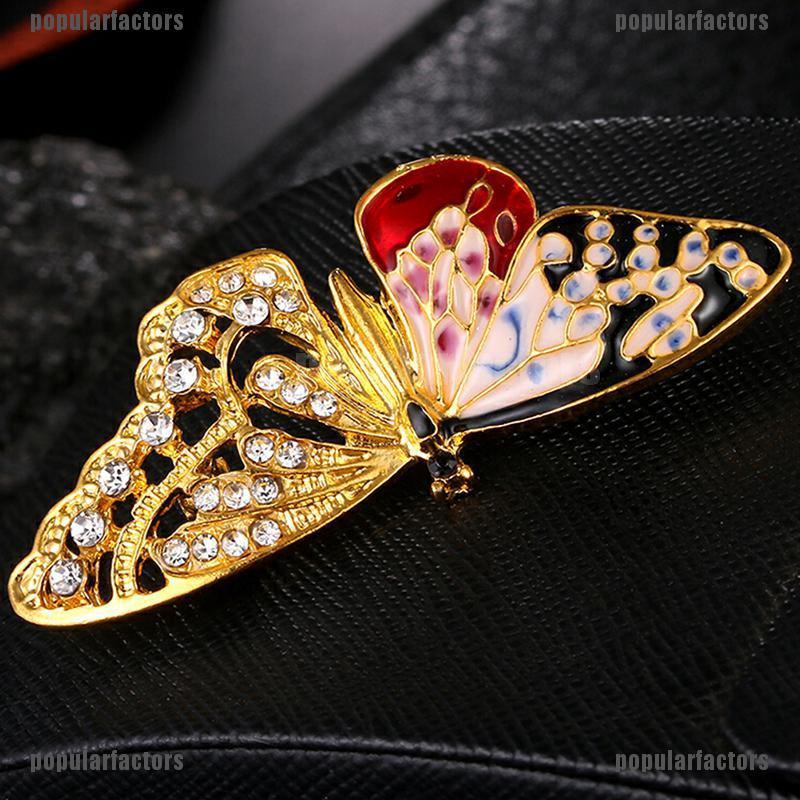 Ghim Cài Áo Hình Bướm Đính Đá Nhân Tạo Thời Trang