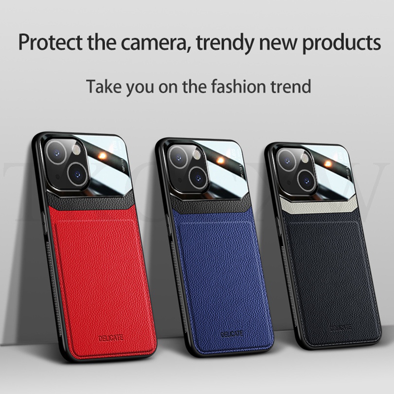 Ốp điện thoại phối da nhiều màu thích hợp cho iPhone 12 13 Mini 12 13 Pro Max 12promax 12mini
