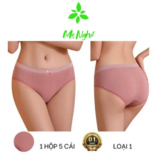 Quần Lót Cotton Co Giãn 4 Chiều Kẻ Caro Viền Ren 1 hộp 5 chiếc - Siêu Thị Mẹ Nghé