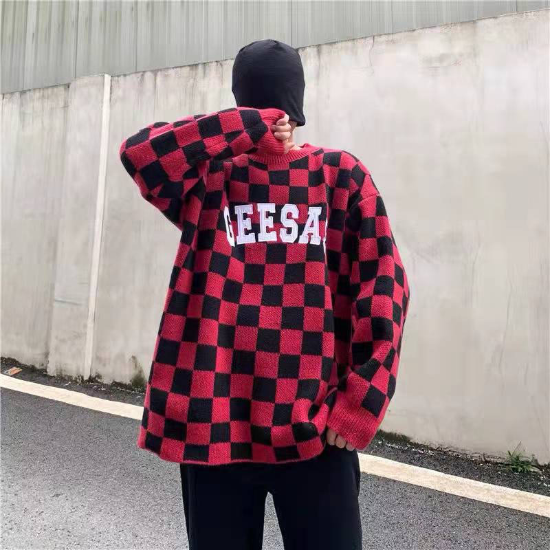 Áo len dài tay kẻ sọc cổ tròn nam màu sweater áo len nữ