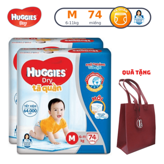 [Mã FMCG80 giảm 10% đơn từ 400K] Combo 2 Tã quần Huggies Pant Super Jumbo M74/L68/XL62/XXL56